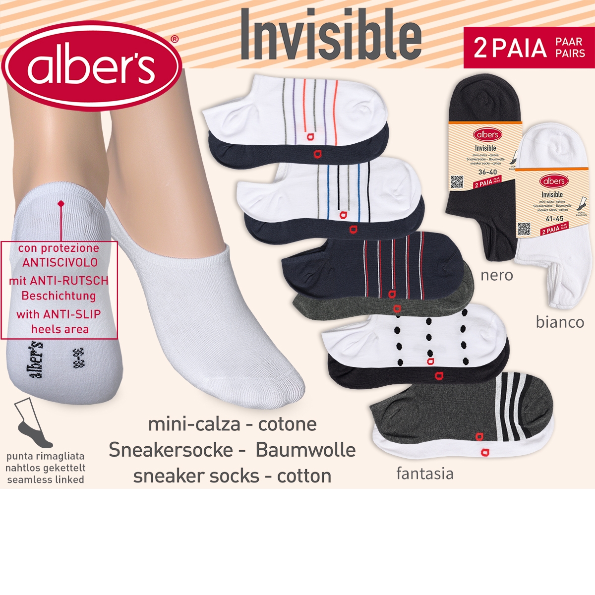 Albers (589) Sneaker Invisible 2P